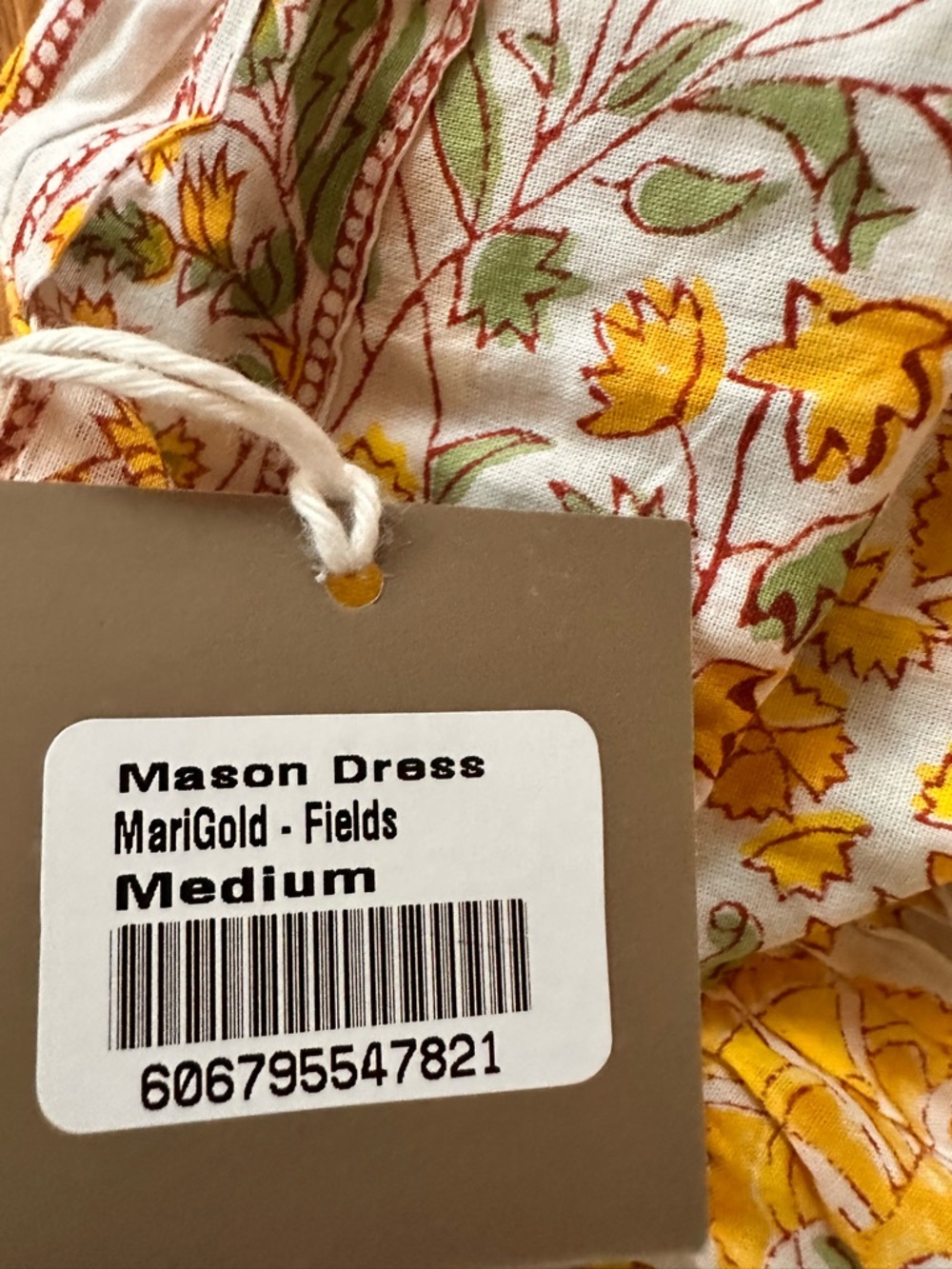 Shade Amour Mason Floral Midi Dress Color Mari Gold Fields NWT - Picture 8 of 8